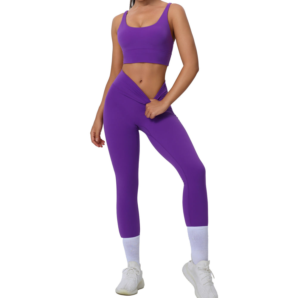 new plus size yoga outfit set for women - brushed, barely-there feel, tight-fitting activewear, high-stretch, breathable fitness set