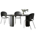 Restaurant black solid wood oval dining table small apartment for homeaccessible luxurypopular dining table oval solid wood dining table
