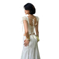 European and american style women's summer  new arrival: v-neck push-up bandeau tie-up bubble sleeve asymmetrical slim-fit t-shirt top