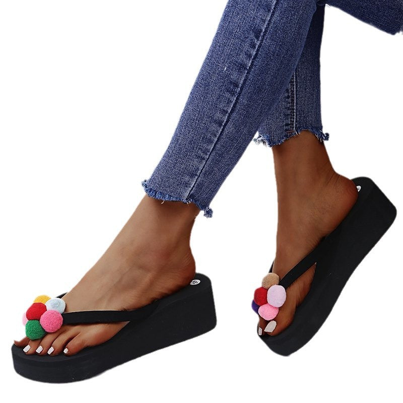 outdoor beach flip-flops sandals summer cute douyin popular sunflower large size sandals wholesale