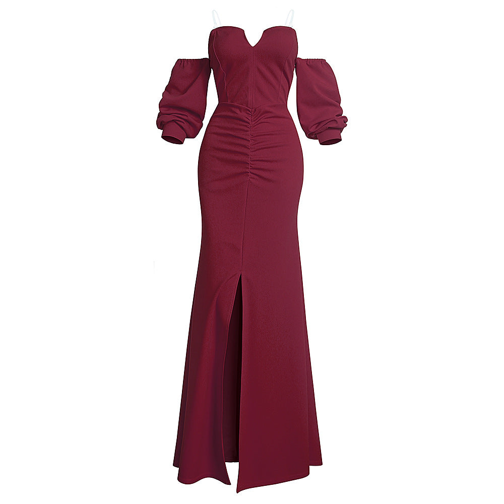 African women's corset bodycon floor-length sexy party dress evening gown - cross-border supply * includes clear straps