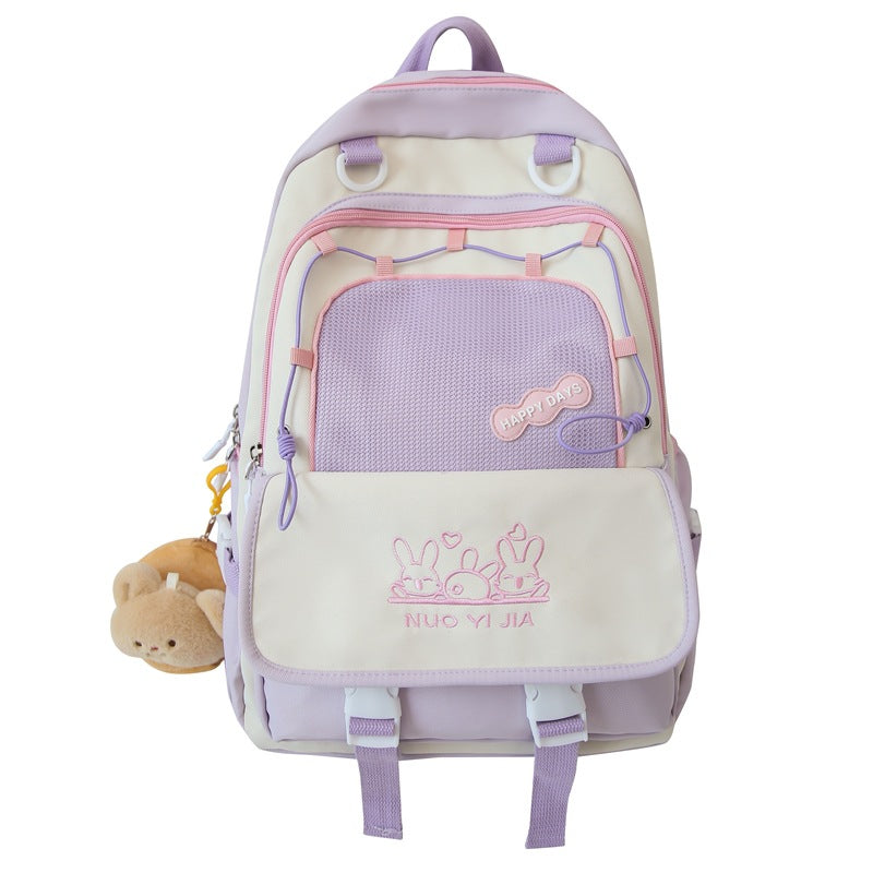 New large-capacity backpack simple female college student lightweight fashion backpack junior high school student schoolbag