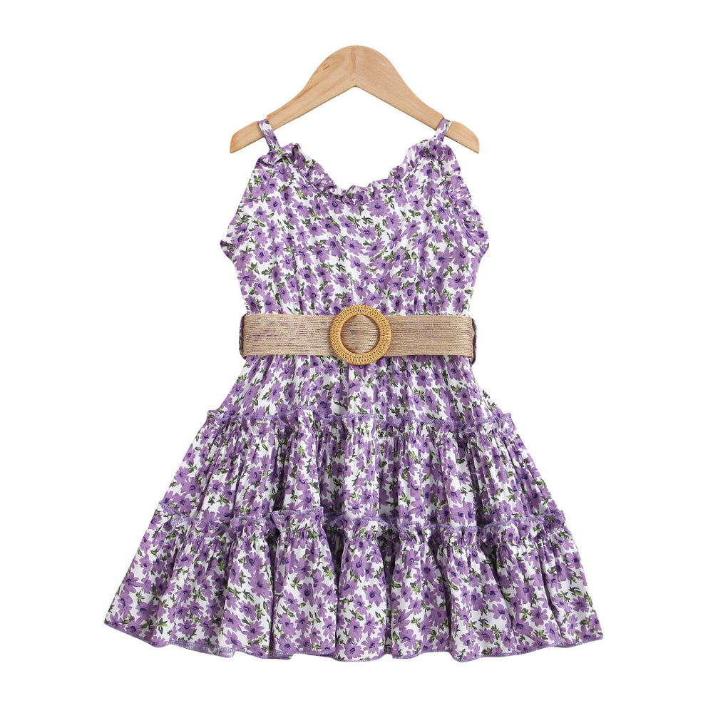 new summer collection: girls' floral sundress - perfect for beach vacations! cross-border exclusive