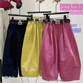 【back to school season 100% cotton】spring/autumn casual elastic waist kids' casual pants solid color fashion