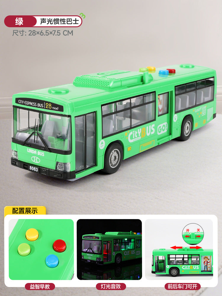 Kids bus large door opening bus light music artificial baby bus bus boy toy