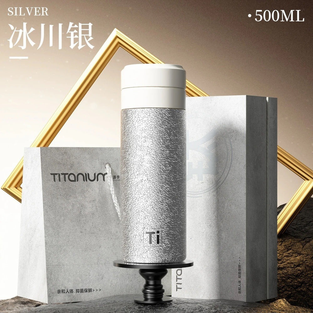 2025 business car titanium cup one-click quick opening titanium insulated mug gift set - high-value, light luxury business gift