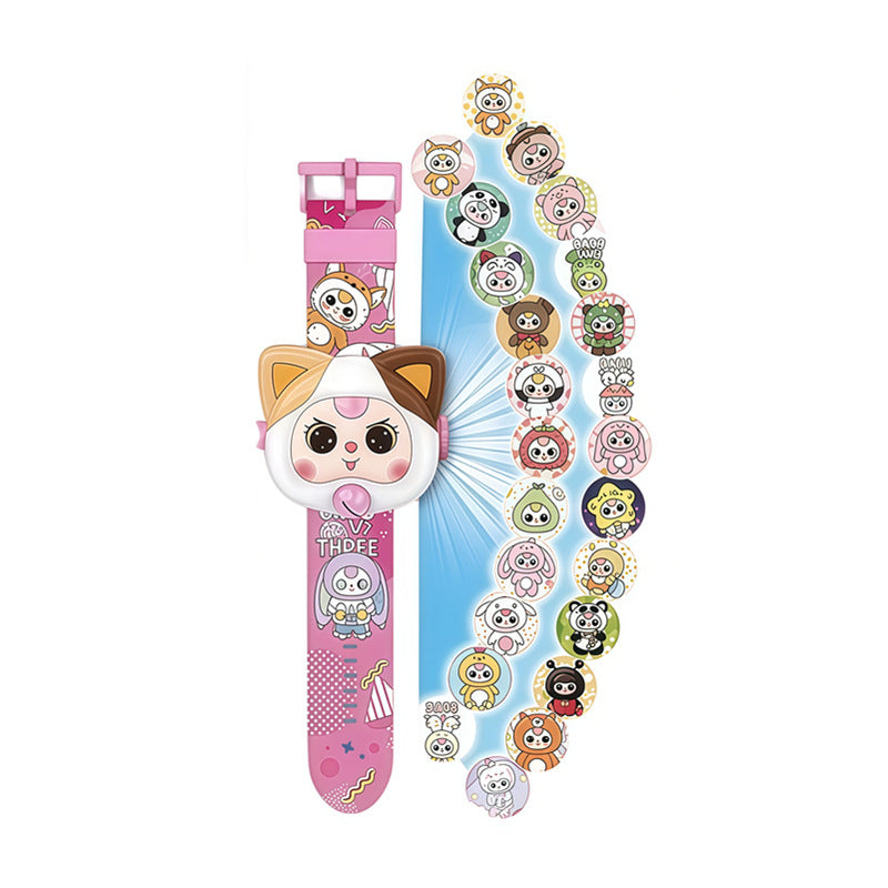 Trendy new toy cartoon projection kids toy watch, hot-selling sanrio projection electronic luminous watch, educational
