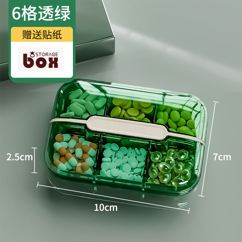 Medicine box, portable portable medicine dispensing box seven days a week, three meals a day dispenser, large-capacity tablet storage box