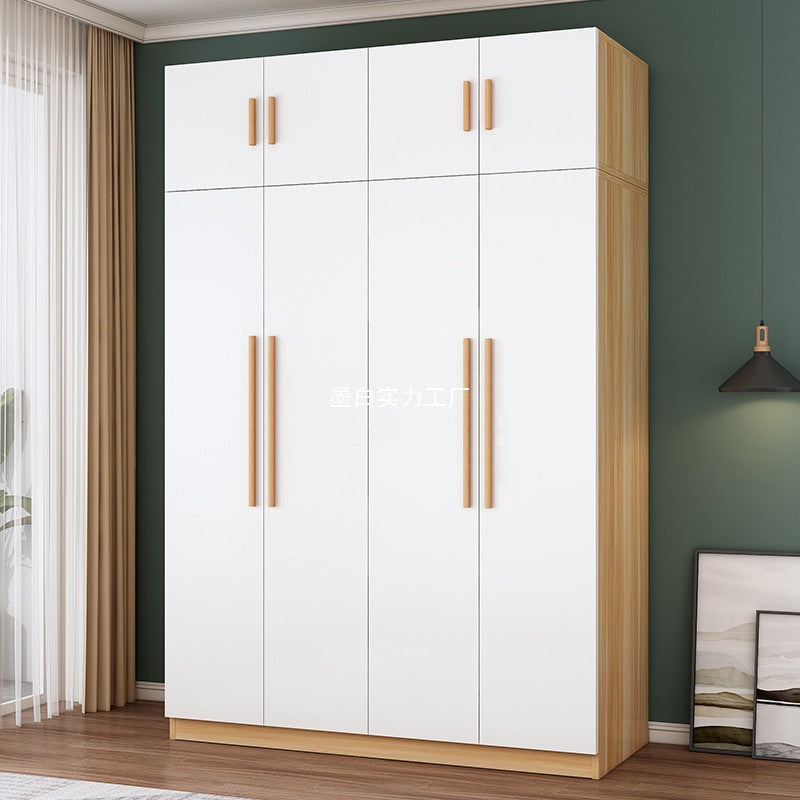 Wardrobe household bedroom wardrobe economical rental room small apartment simple assembly solid wood storage large wardrobe