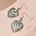 Gothic heart-shaped earrings wholesale, european and american cross-border vintage, retro, exaggerated design, silver peach heart stud earrings and dangles