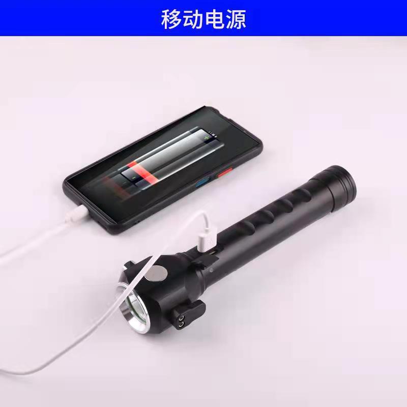 Cross-border T6 vehicle safety cone strong light USB charging multi-function COB light fire emergency alarm output flashlight