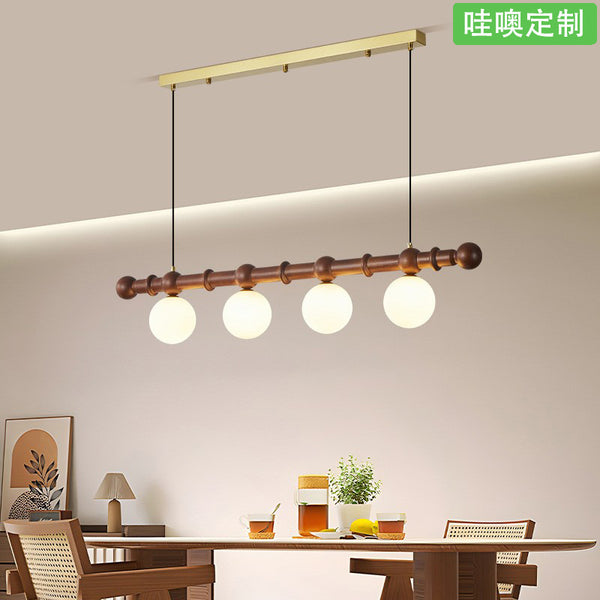 [Wow] French medieval chandelier wabi wind dining table strip light retro designer bar table solid wood chandelier