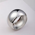 Wholesale glossy open bangle, european and american cross-border alloy jewelry, women's minimalist wide round bracelet, statement jewelry