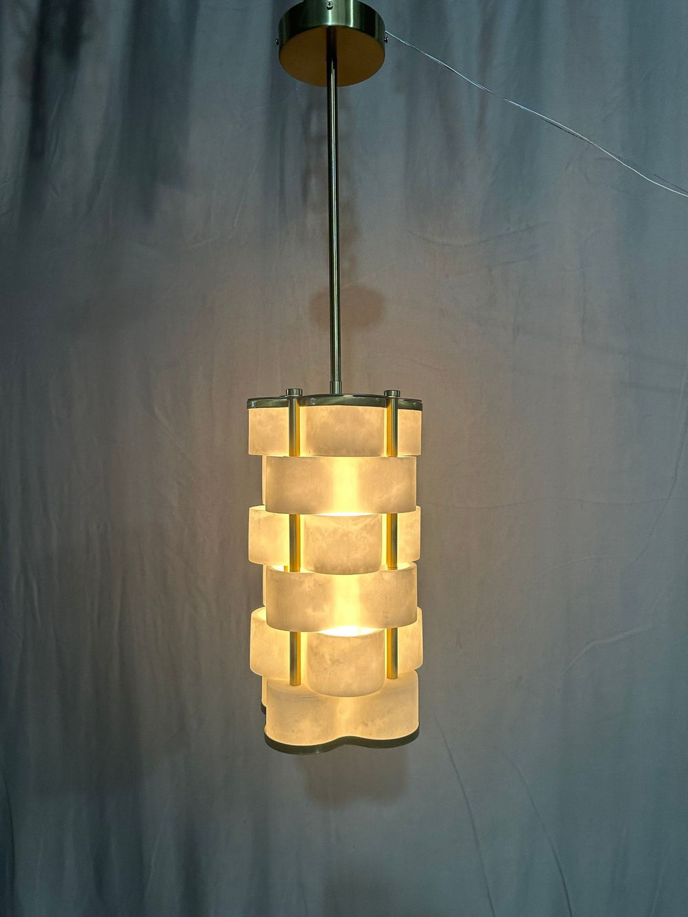 Modern minimalist faux marble pendant light - bedroom bedside, unique restaurant, designer style, light luxury bar, ultra-minimalist lighting fixture
