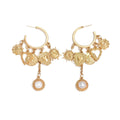 Wholesale big hoop earrings - european & american style, alloy sun & heart charms, light luxury, high-end pearl tassel earrings