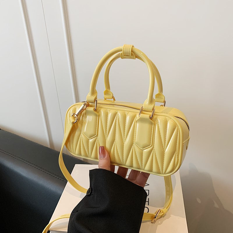 Foreign trade niche design bag women's 2025 new summer messenger bag casual portable jelly rhombus pillow bag