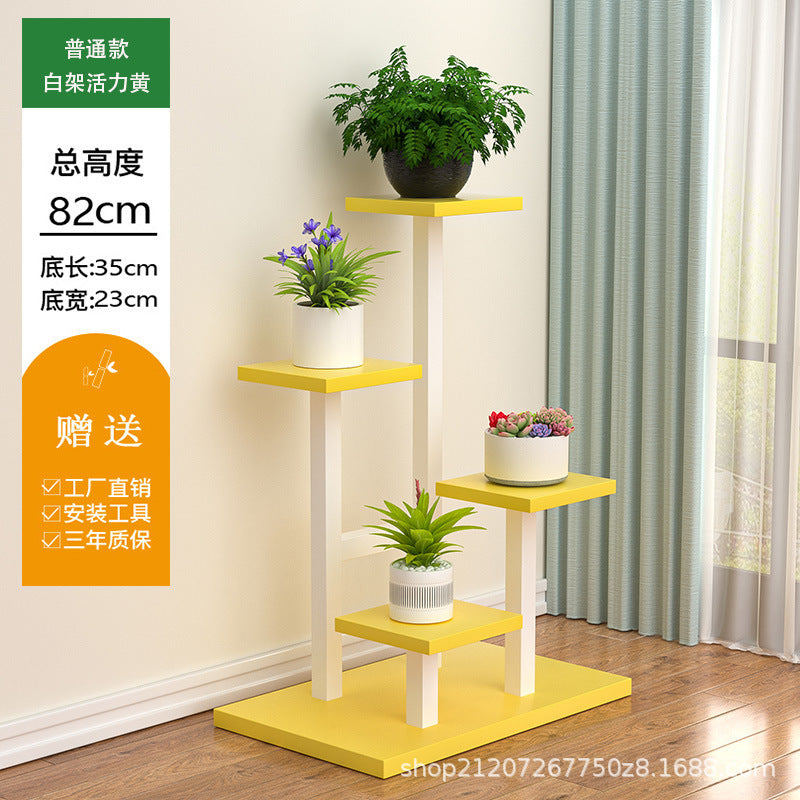 Balcony wrought iron flower rack, living room decorative flower pot rack, dill floor-to-ceiling flower rack, indoor multi-layer shelf modern