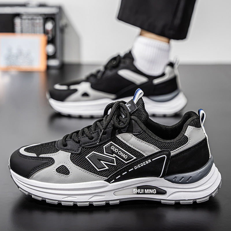 Men's summer mesh sneakers: breathable, versatile, soft sole, non-slip, casual running shoes - dad sneaker style