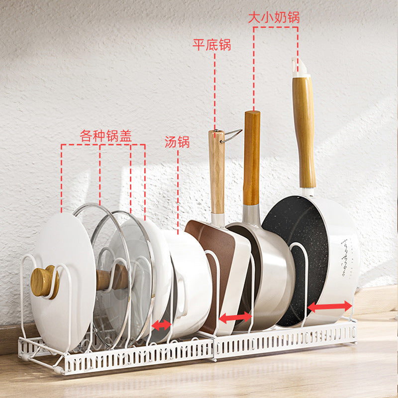 Processing Customized Kitchen Shelves Storage Multi-layer Kitchenware Cutting Board Cutting Board Pot Lid Pot Rack Supplies Telescopic Shelves
