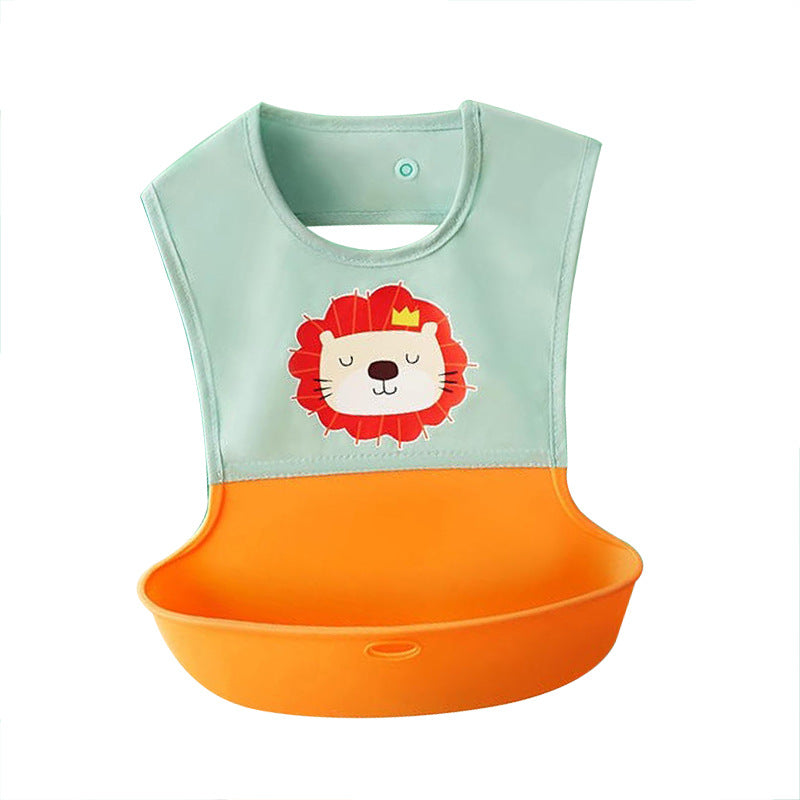 Baby eating bib waterproofkids baby silicone saliva pocket child feeding bib toddler food supplement rice pocket