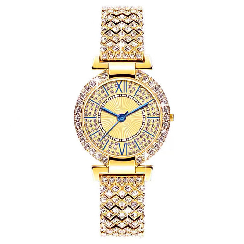 Live broadcast douyin popular full diamond women's watch women's watch quartz watch bracelet watch women's one piece dropshipping source