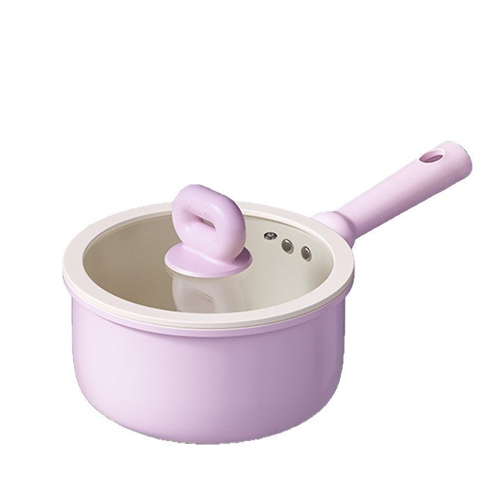New purple bean milk pot - zero fluoride coating, non-stick, perfect for single servings, instant noodles, baby food, and warming milk