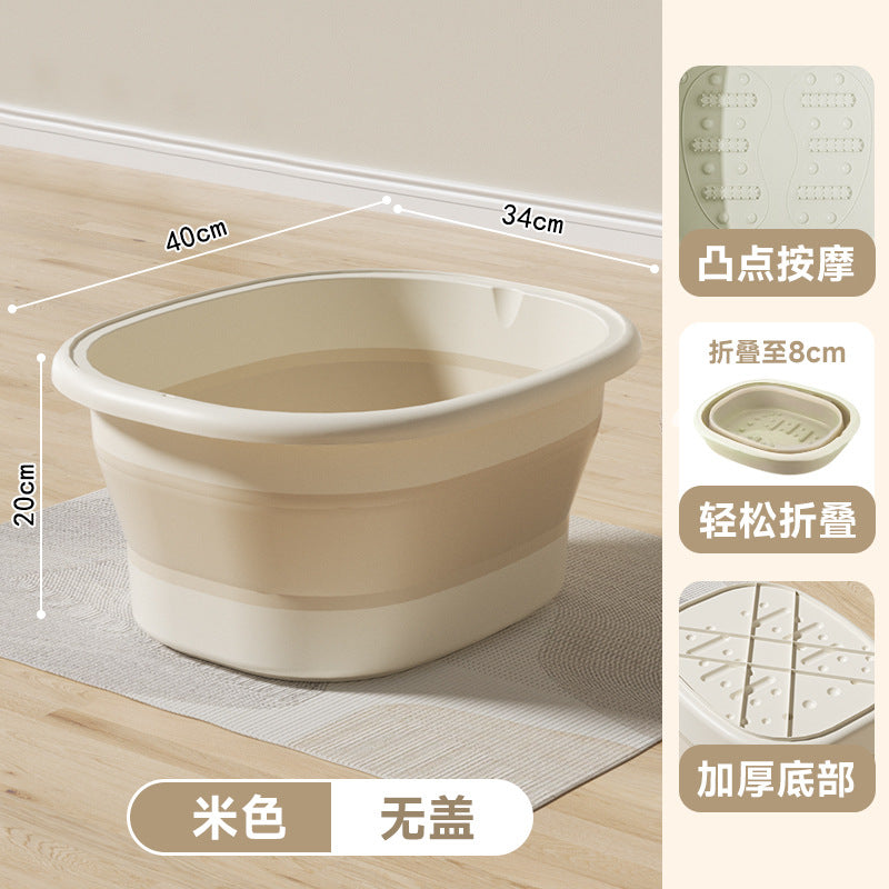 Foldable plastic foot soak bucket - portable, collapsible, fumigation foot basin - deepened winter home massage foot bath tub
