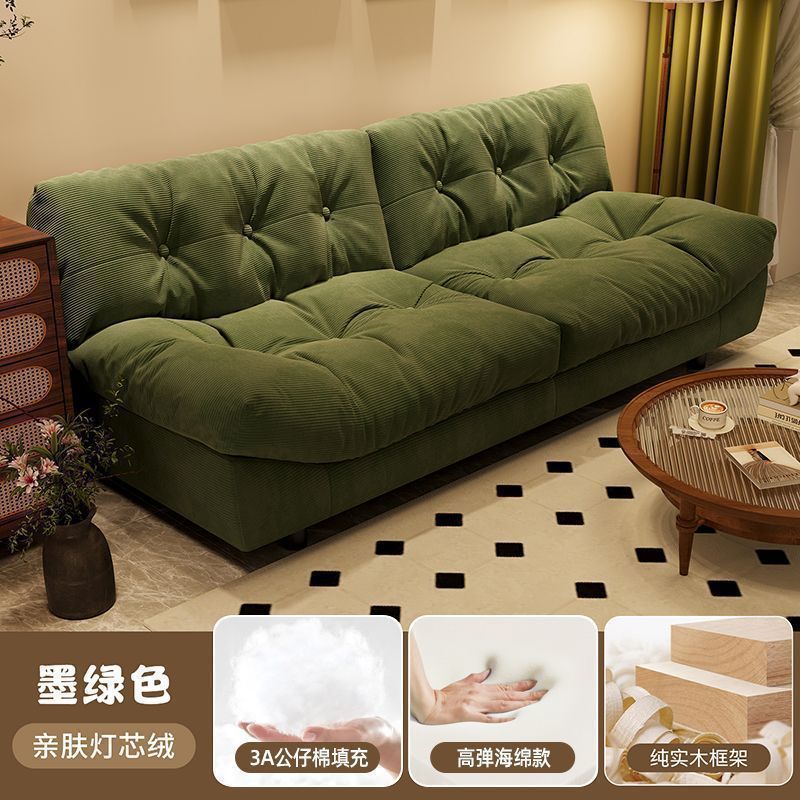 Sofa small apartment living room sofa new arrival double three-person fabric straight row lazy cream style bedroom small sofa