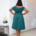 D3145export women's clothing  independent station new elegantwork clothingv neckfashion strap large size cross-border dress
