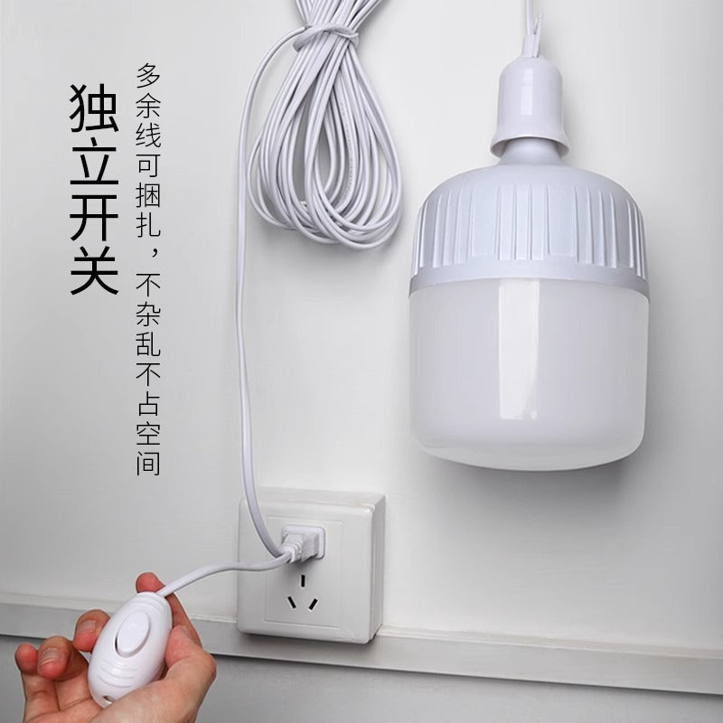 Household LED bulb plug-in socket light E27 with plug socket switch hanging super bright energy-saving lighting