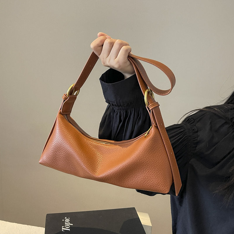 Retro niche design bag women's autumn and winter 2025 new trendy fashion shoulder underarm bag soft leather texture messenger bag