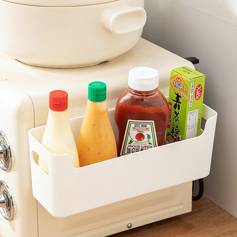 Kitchen seasoning, bathroom tissue sundries storage box, plastic refrigerator side multi-functional plastic wrap wall-mounted storage box