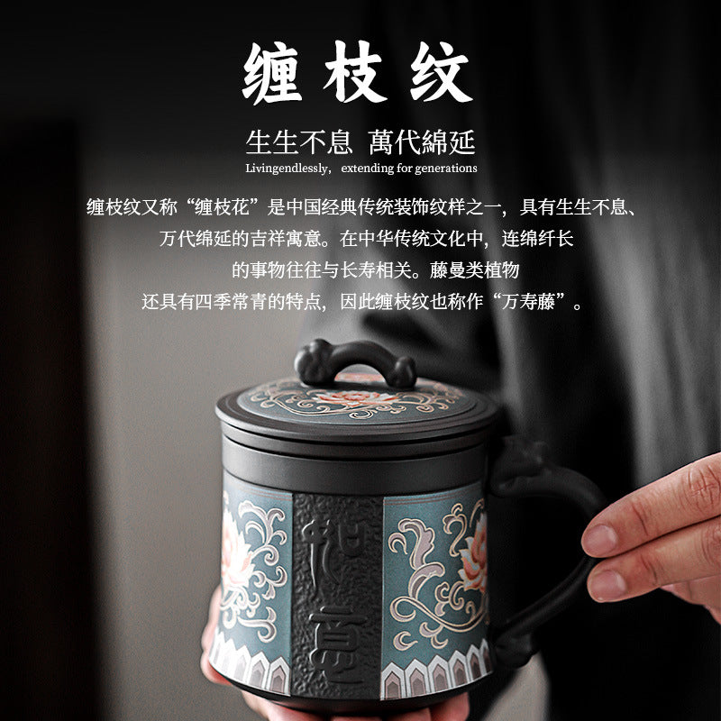 High-end zisha tea set - premium business gift, kung fu tea ceremony gift box, complete teapot and teacup set, light luxury style