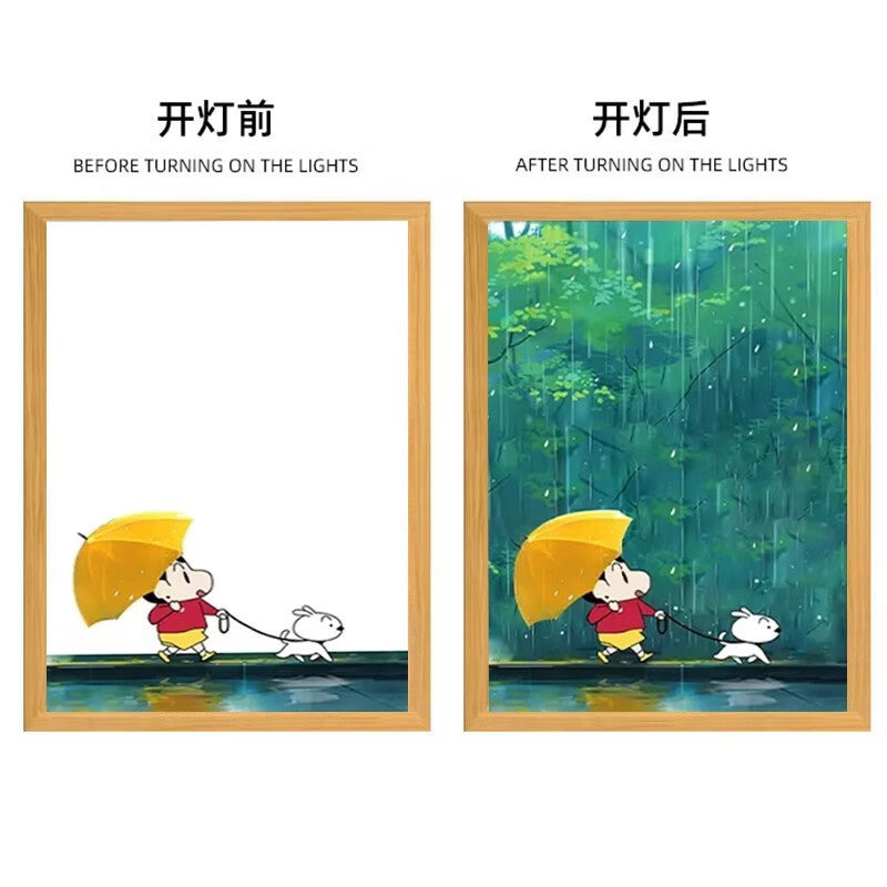 Crayon shin-chan light painting night light living room bedroom decorative painting table gift ornaments for boyfriend