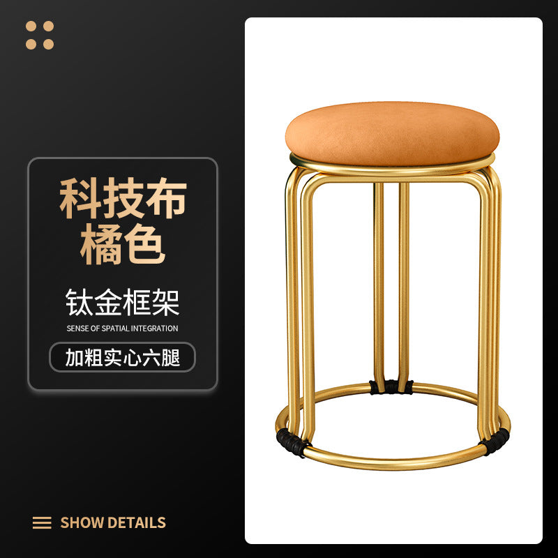 Round stool for home modern casual dining table high stool plastic stackable chair accessible luxury dining chair spare small round stool