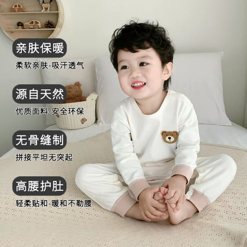 Baby spring/autumn winter separates set - autumn style cotton baby long johns - high-waisted belly protection base layer infant clothing