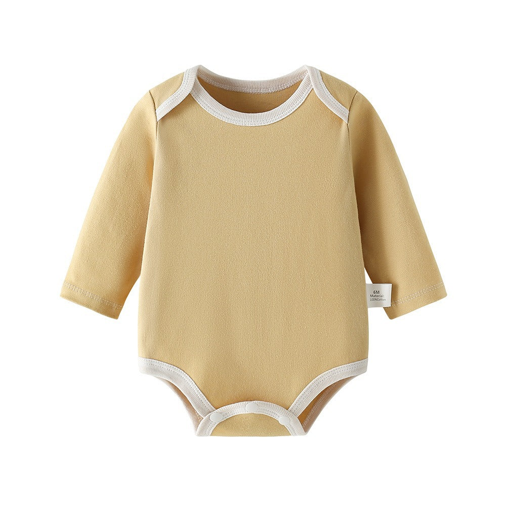 baby romper spring autum triangle crawling short-sleeved male and female baby cotton 0-1 year old one-piece girl butt-covering clothes