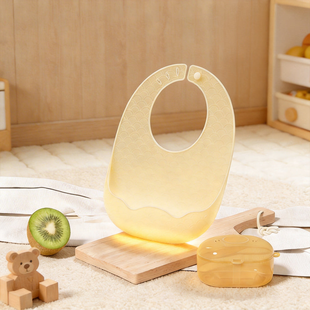 Baby silicone bibs maternal and infant products waterproofkids stereo bibs baby saliva rice pockets anti-dirty no-wash personalized
