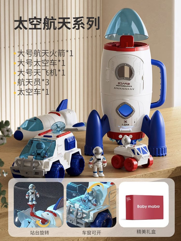 children's toy engineering inertial car simulation model aerospace rocket parking lot boy birthday gift