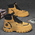 Men's martin boots: breathable, high-top, british-inspired retro work boots for autumn. ideal for outdoor hiking, desert exploration, and tactical operations. also known as "big yellow boots."