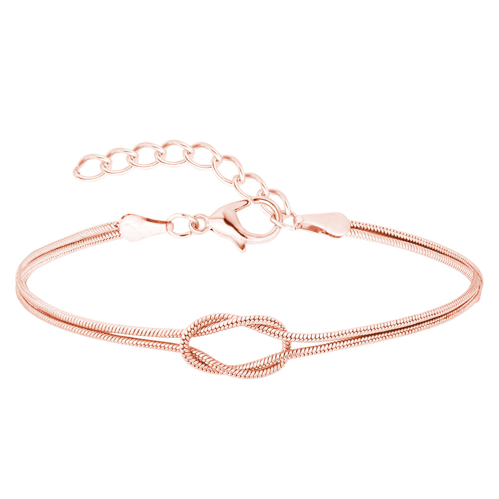 European and american new knotted snake bone bracelet, gold love knot infinity love couple bracelet, romantic chain