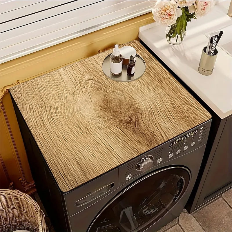 Wood grain diatom mud roller washing machine cover pad sun protection cover casual water-absorbent quick-drying dustproof pad refrigerator dustproof cover cloth