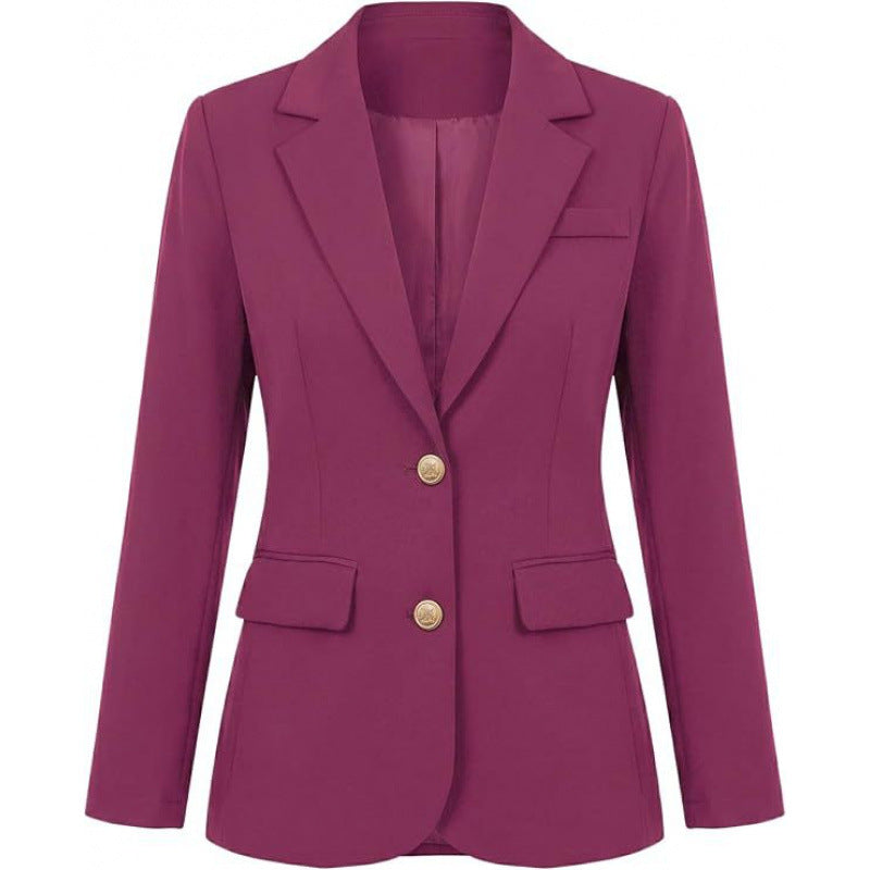 Amazon fashioncasual suit outwear women's  spring new arrivallong sleeves single breasted work suit
