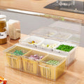 Kitchen onion, ginger and garlic storage box, fruit and vegetable freezer, double-layer drain box, refrigerator side dish refrigeration, transparent crisper box
