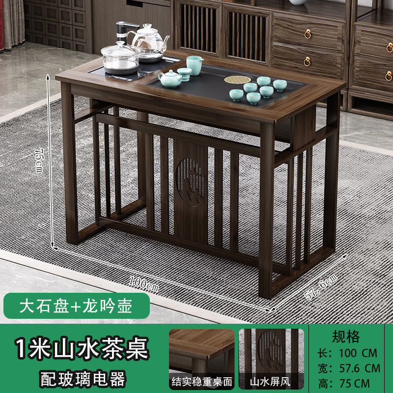 Balcony tea table and chair combination New Chinese-style office household small apartment Kung Fu tea table Boiling water integrated tea making table