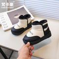 Girls' snow boots - new korean style for winter  - kids' fleece-lined, extra thick cotton shoes - boys' first walker short boots