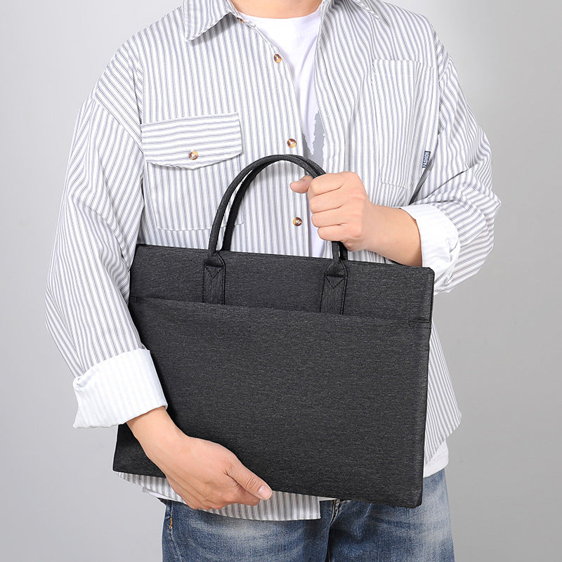 New Men's Portable Documents Information Bag Computer Bag Business Office Meeting Bag Wholesale Stylish Simple Briefcase