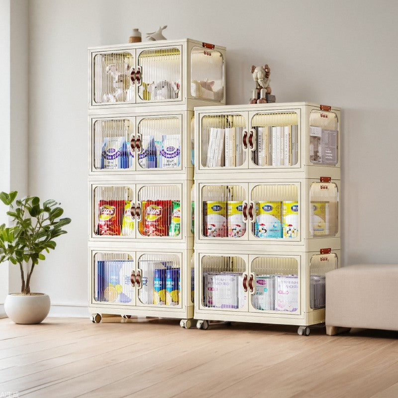 Xinle folding storage cabinet free installation clothing snacks sundries storage cabinet plastic multi-layer locker bedroom storage