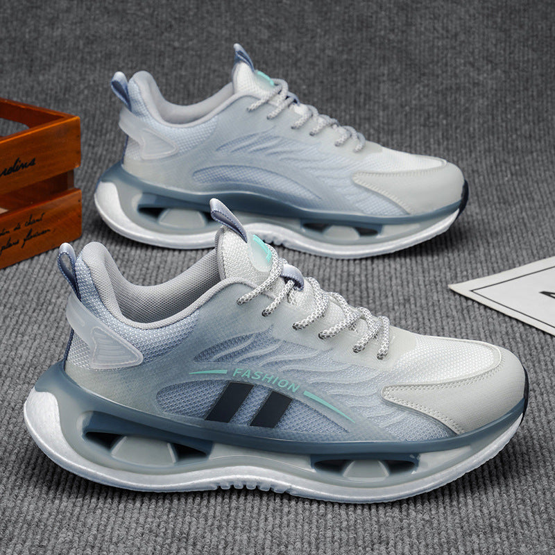 2025 men's winter breathable mesh shoes versatile mesh casual popcorn sneakers running height increasing dad shoes trendy sneakers
