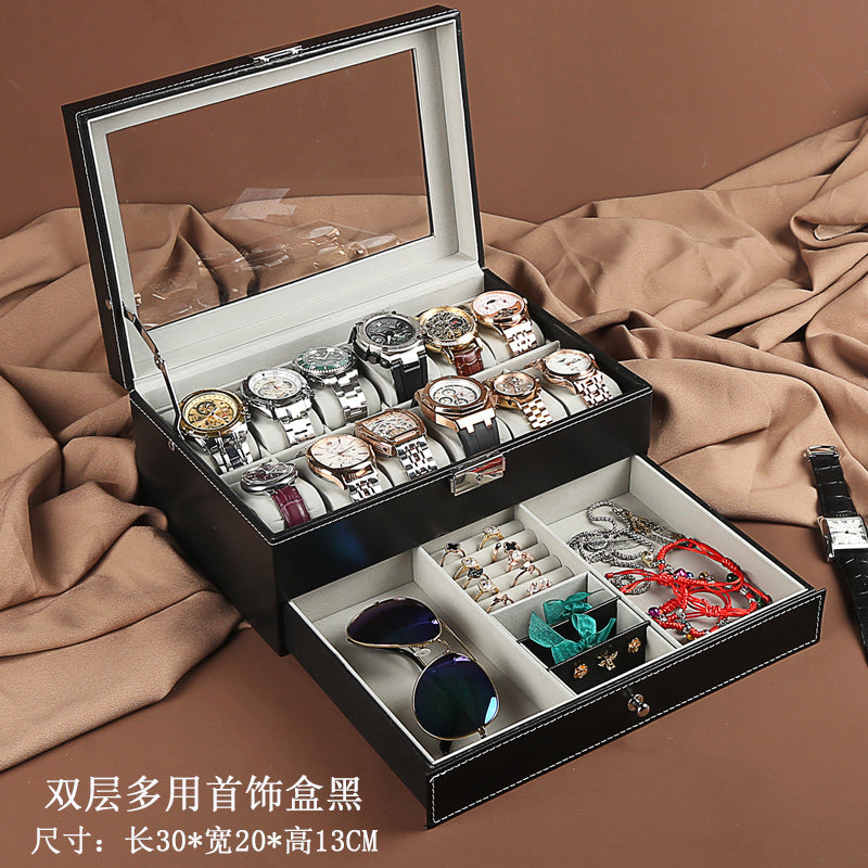 Leather watch box, watch storage box, watch display box, watch box, multiple watches, jewelry box, sunroof bracelet box.
